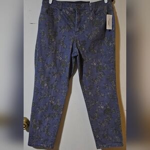 Christopher & Banks Blue Floral Pants